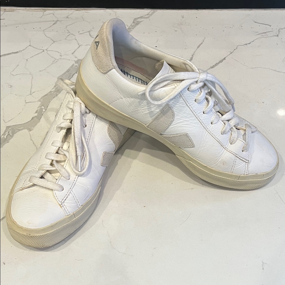 Veja Off-White Leather Sneakers